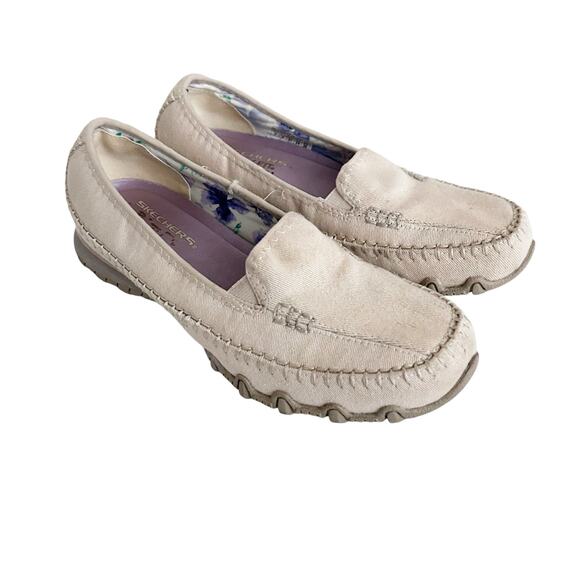 Skechers Tan Biker Pedestrian Slip On Shoes Sz 7 - Picture 1 of 7